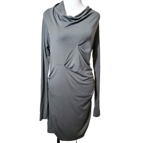 BRUNELLO CUCINELLI Italy Womens 6 DRESS Designer Avant Garde *flaws* Wool Gray - Picture 1 of 15
